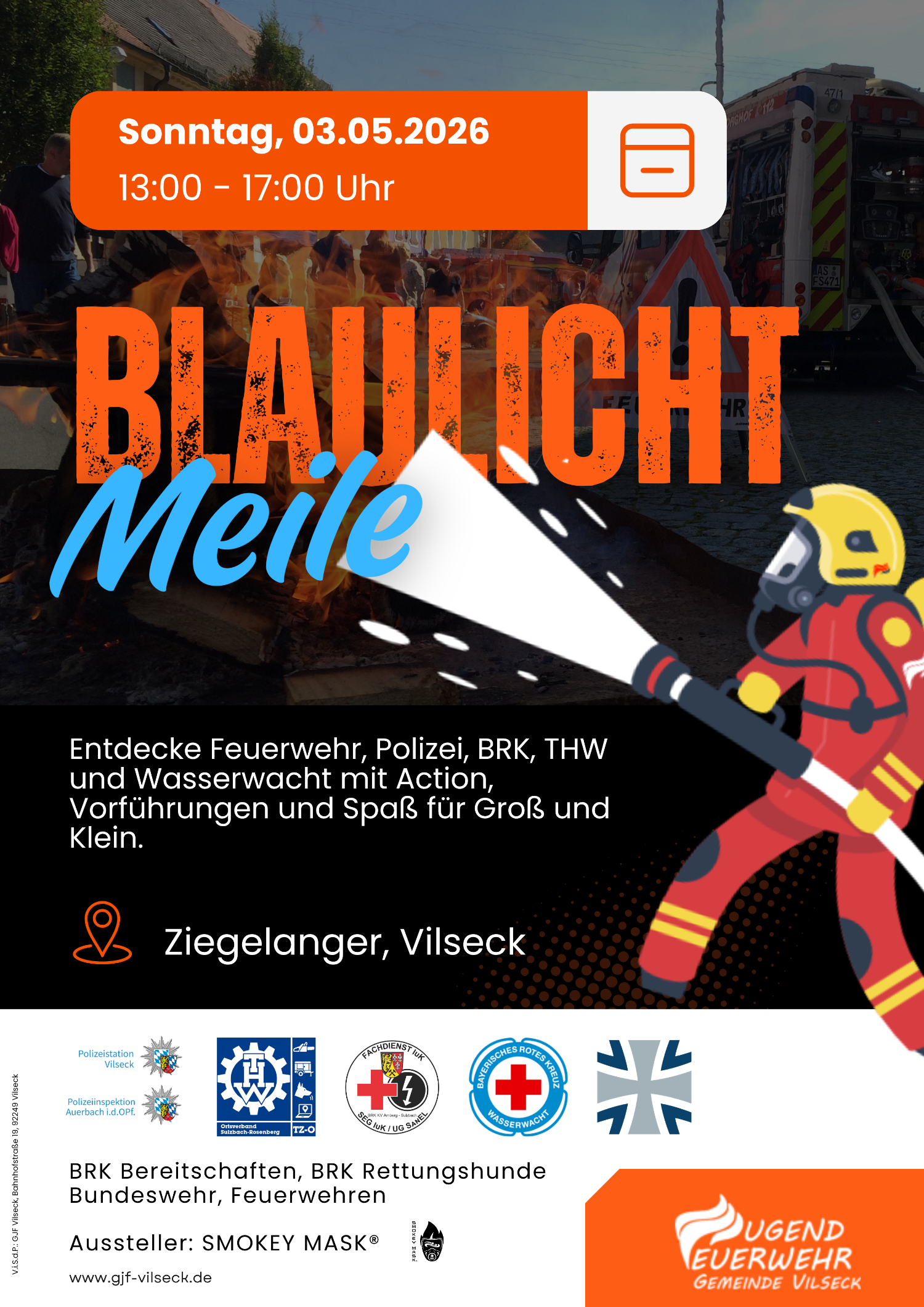 Beitragsbild Blaulichtmeile am 03.05.26 – 10 Jahre Jugendfeuerwehr Vilseck
